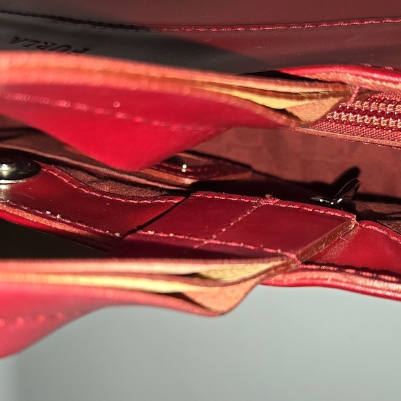 FURLA red leather handbag - Picture 6 of 11